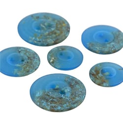 Bouton rond 2 trous copeaux 23mm bleu