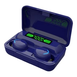 Ecouteurs Bluetooth Jaunes LED Affichage Digital Réduction Bruit Longue Autonomie Bleu Foncé YONIS