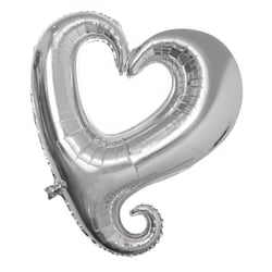 Ballon Coeur, Silhouette, 91cm 1pce. , argent