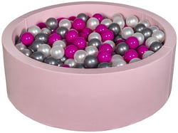 Piscine à balles Aire de jeu + 450 balles rose perle, rose, argent - Velinda