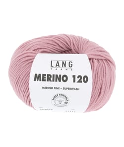 Pelote de laine à tricoter MERINO 120 - Lang Yarns Rose (219)