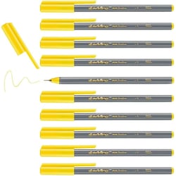 Lot de 10 feutres fins EDDING 55 - Jaune - Pointe ogive 0,3 mm