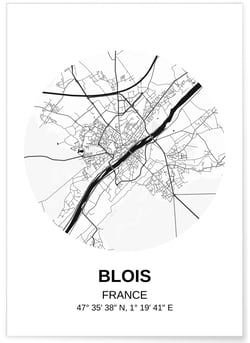 Affiche Carte Blois | A3 : 29,7x42cm