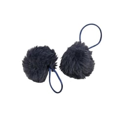 Pompon fourrure artificielle 50x60mm bleu marine