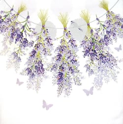 Lot de 4 serviettes en papier découpage collage 33 cm BOUQUET DE LAVANDE