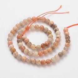 Fil de 47 perles ronde en pierre naturelle fabrication bijoux PIERRE DE LUNE 8 mm