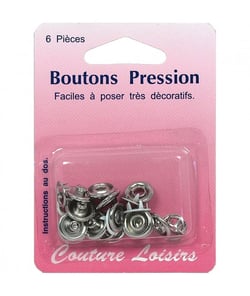 Boutons pression blanc diam. 11 mm X 6 - Distrifil Blanc