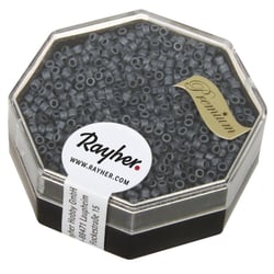 Delica-rocailles, 1,6mm métallic dépoli,boîte, bleu gris, 6g