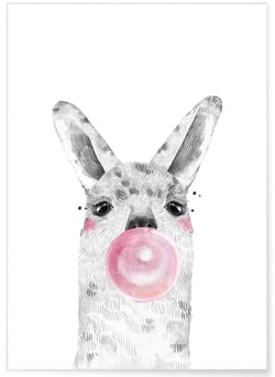 Affiche Bulle d'Alpaga Rose | A3 : 29,7x42cm