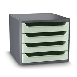 Bloc de classement rangement 4 tiroirs pour Documents First GreenSpirit recyclé Vert sauge - CEP