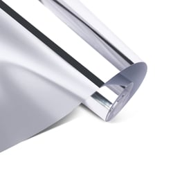 LOKLiK – Vinyle Adhésif Permanent Effet Miroir Métallisé – Argent – 30.5 x 180 cm