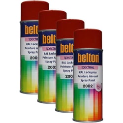 4 bombes de peinture Belton Spectral RAL2002 Orange sang 400ml