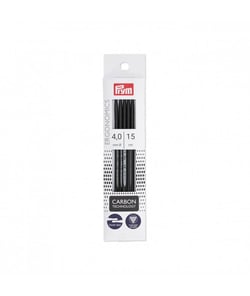 Aiguilles à tricoter double pointe Ergonomics Carbon 15cm n°2 à 4 - Prym taille n°4