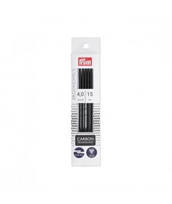 Aiguilles à tricoter double pointe Ergonomics Carbon 15cm n°2 à 4 - Prym taille n°4