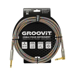 CABLE JACK 6.35 D/C - 3M - NYLON TRESSÉ DISCO - GROOVIT®