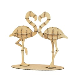 MégaCréa DIY - Maquette en carton à assembler Flamants roses 15 cm