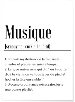 Affiche Définition Musique | A3 : 29,7x42cm