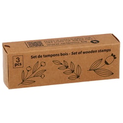 3 Tampons en bois - Feuillages