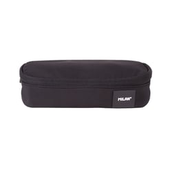 Trousse - Noir - Ovale - Avec compartiment - Scolaire - 20,5x9x5,5cm - Milan