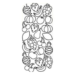 1 planche de stickers autocollants peel off doré FRUIT 5502