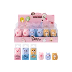 Taille-Crayons Animaux Fantaisie Kawaii 3D - Chat / Cochon / Chien