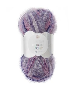 Fil éponge vaisselle à tricoter CREATIVE BUBBLE PRINT multicolore - Rico Design 07 Aubergine violet