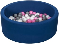 Piscine à balles Aire de jeu + 150 balles bleu marine blanc,rose clair,gris - Velinda
