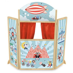 Théâtre circus en bois, michelle carlslund - vilac - 8557 - marionnettes