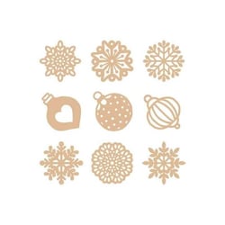 27 mini silhouettes en bois flocons- ARTEMIO
