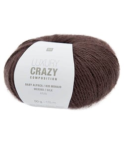 Fil exceptionnel à tricoter Luxury Crazy Composition Aran - Rico Design 10 Chocolat