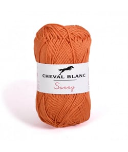 Pelote de coton à tricoter SUNNY UNI - Cheval blanc - PPSC 271 Orange