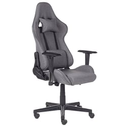Siège de Gamer Gris Foncé en Tissu Nylon et Métal Ergonomique à Rotation 360 °et Repose-Bras ajustables Roulettes à Fonction de Freinage
