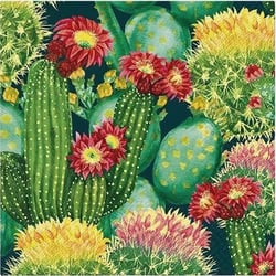 4 serviettes en papier découpage collage 33 cm NATURE CACTUS N 108