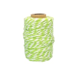 MégaCréa DIY - Ficelle coton bicolore vert clair et blanc 25 m x 1,5 mm