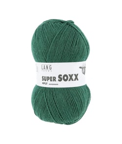 Pelote à tricoter SUPER SOXX 4 fils - 100 Gr - Lang Yarns - La laine à chaussettes incontournable 0118 Vert Foncé