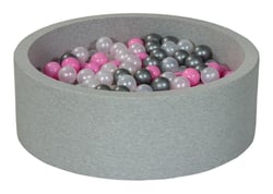 Piscine à balles Aire de jeu + 300 balles perle, rose clair, argent - Velinda