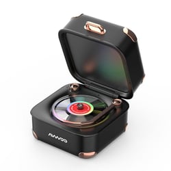 Mini Enceinte Bluetooth Rétro Lumières Colorées Autonomie Longue Durée Noir YONIS