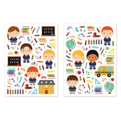 MégaCréa DIY - Gommettes école 0,9 à 6,2 cm 132 pièces