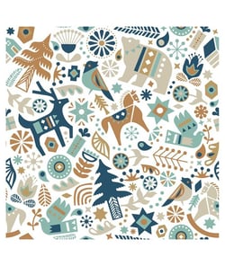 Tissu coton Noël cerfs de 150 cm de largeur groengris vendu par 50 cm