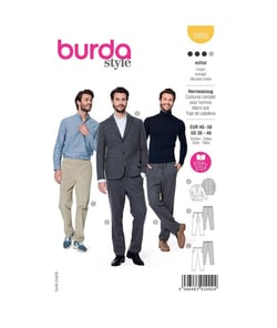 Patron Burda 5955 - Costume homme avec pantalon décontracté et veste classique du 48 au 58 (FR) taille n°FR 48-58