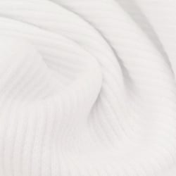 Tissu Bord côte uni Blanc