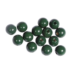 Perles en bois poli 1 cm Vert moyen 52 pièces