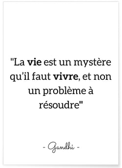 Affiche Gandhi 'La vie est un mystère...' | A3 : 29,7x42cm