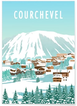 Affiche ville Courchevel | A3 : 29,7x42cm