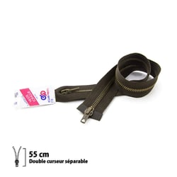 Fermeture éclair Z18 - double curseur Séparable 6mm - 55 cm