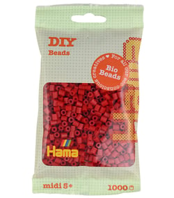 1 000 perles standard MIDI (Ø5 mm) BIO rouge noël