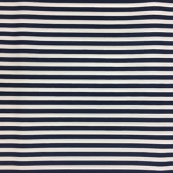 Tissu Coton imprimé marinière Bleu marine et blanc