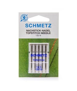 Aiguilles pour surpiquer pour machine - Dimension 100/16 - 130N - 5 pces - SCHMETZ Vert