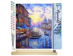 Peinture par Numéro Figured'Art - Le Grand Canal de Venise - Kit de Loisir Créatif DIY Numéro d'Art Complet - 40x50cm toile roulée + châssis en bois à monter