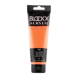 Peinture acrylique - Orange fluo - 763 - BLOCKX Artist - Qualité beaux-arts - Tube 120ml